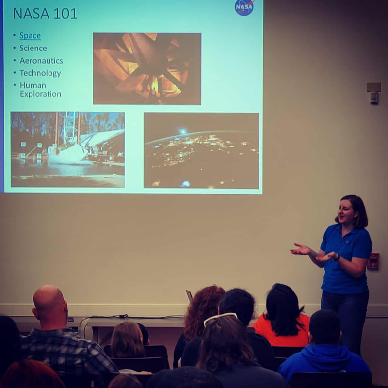 Speaking at a library science event about NASA